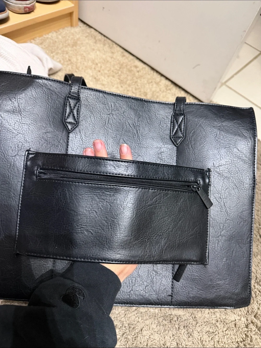 BEIS Black Laptop Tote Bag